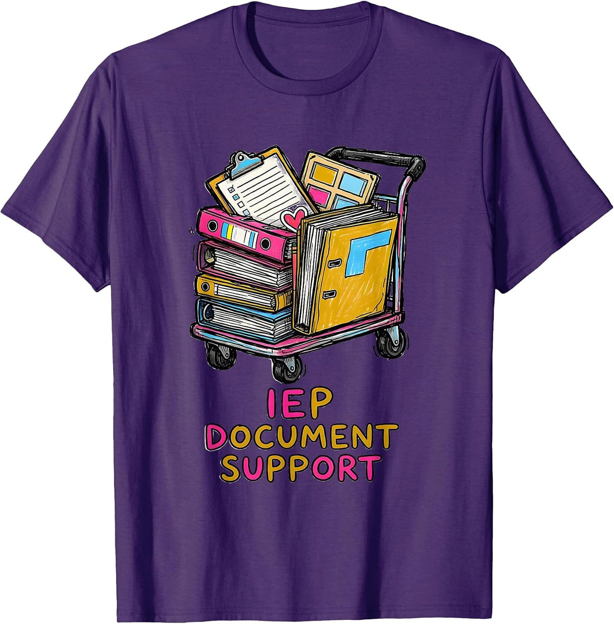 Men's IEP Document Support Naive Kidcore Special Education Teacher T-Shirt - Purple