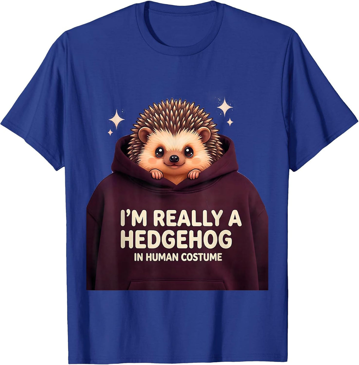 I'm Really A Hedgehog In Human Costume Cute Kawaii Halloween T-Shirt - Royal Blue