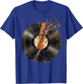 Cracked Vinyl Record Lightning Bolt Rock Art T-Shirt - Royal Blue