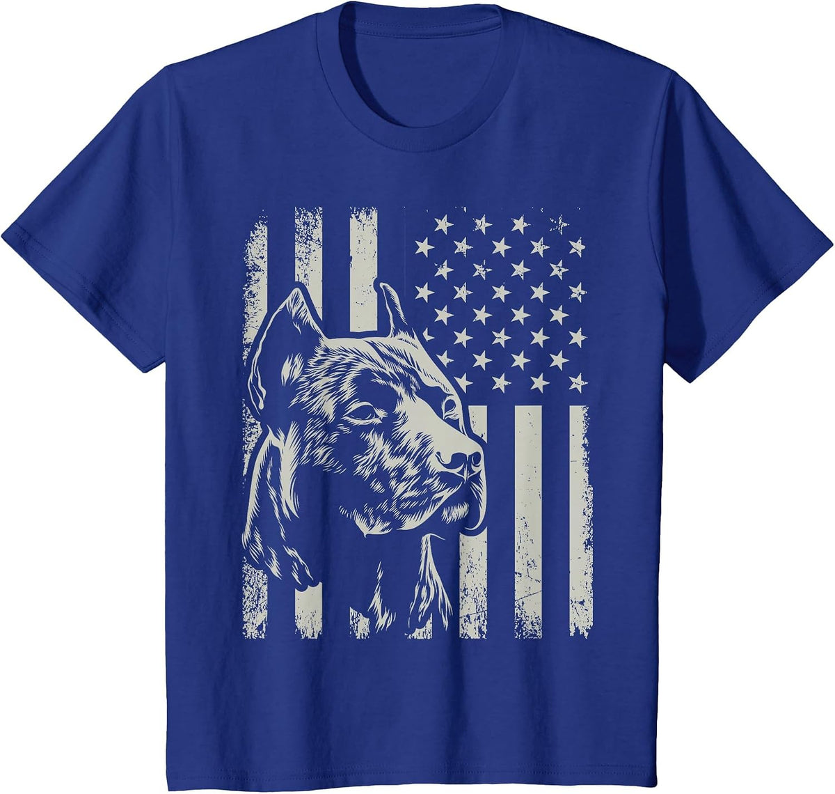 Proud Patriotic Pit Bull Owner Lover American Flag T-Shirt - Royal Blue