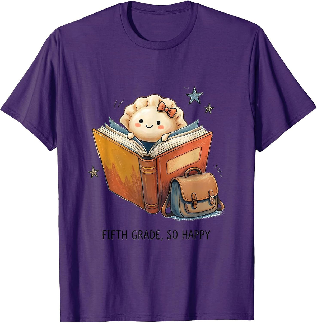 Men's Fifth Grade So Happy Cute Dumpling Kawaii Back to School T-Shirt - Purple