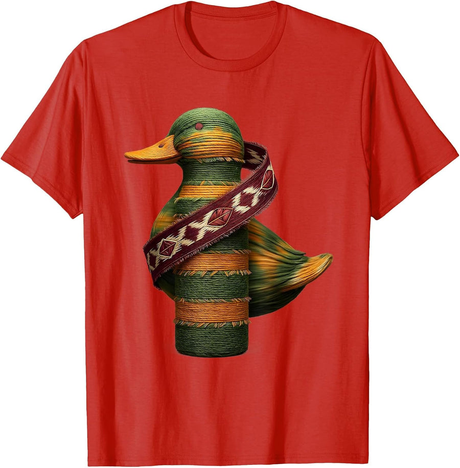 Men's Camo Duck Call Hunting Graphic Tee T-Shirt - Red