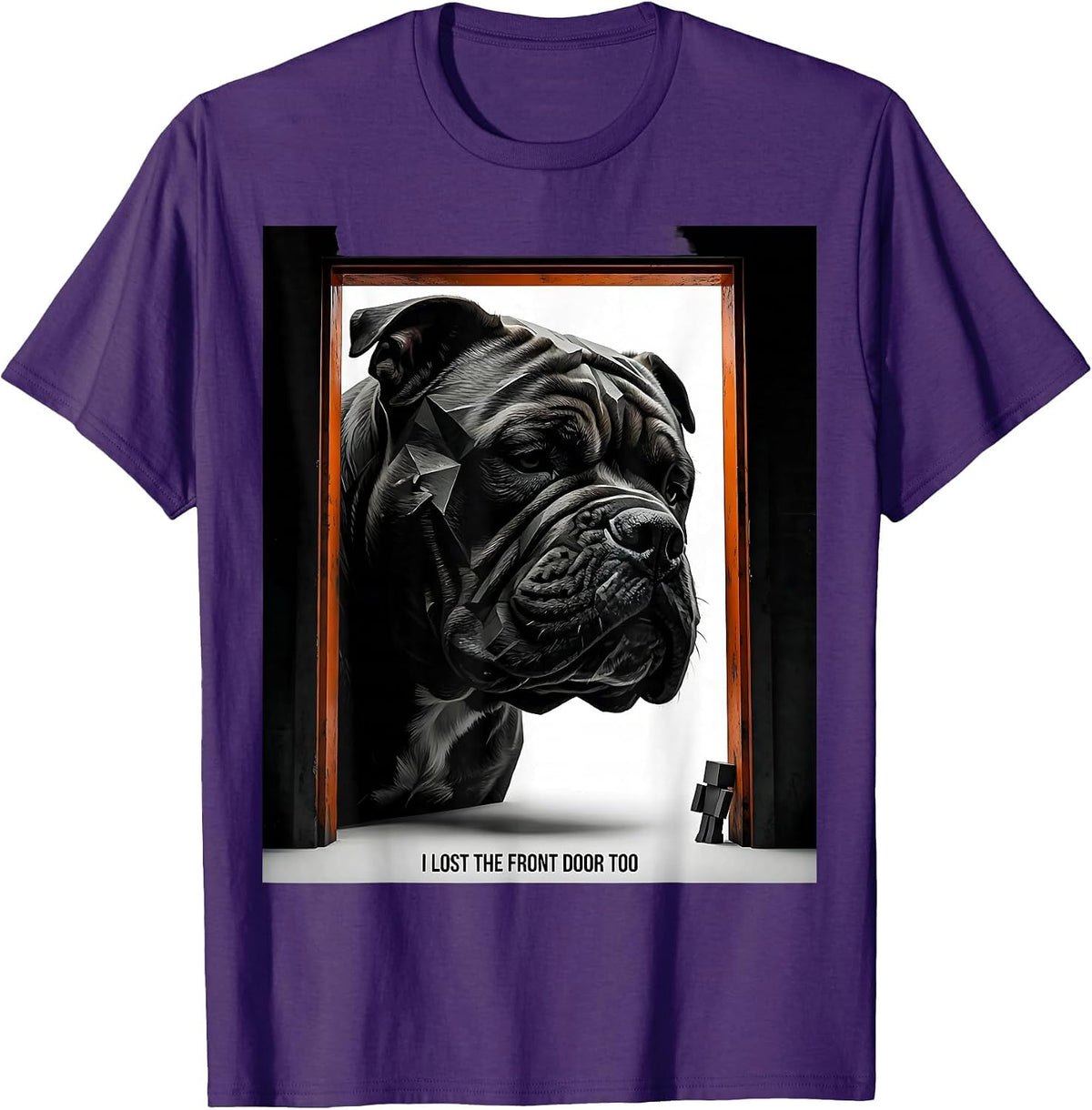 I Lost The Front Door Too Funny Pitbull Dog Mom Humor T-Shirt - Purple