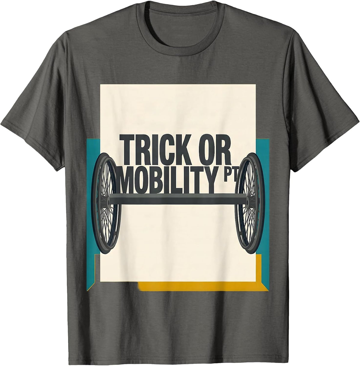 Trick Or Mobility PT Midcentury Modern Halloween Physical T-Shirt - Asphalt Grey