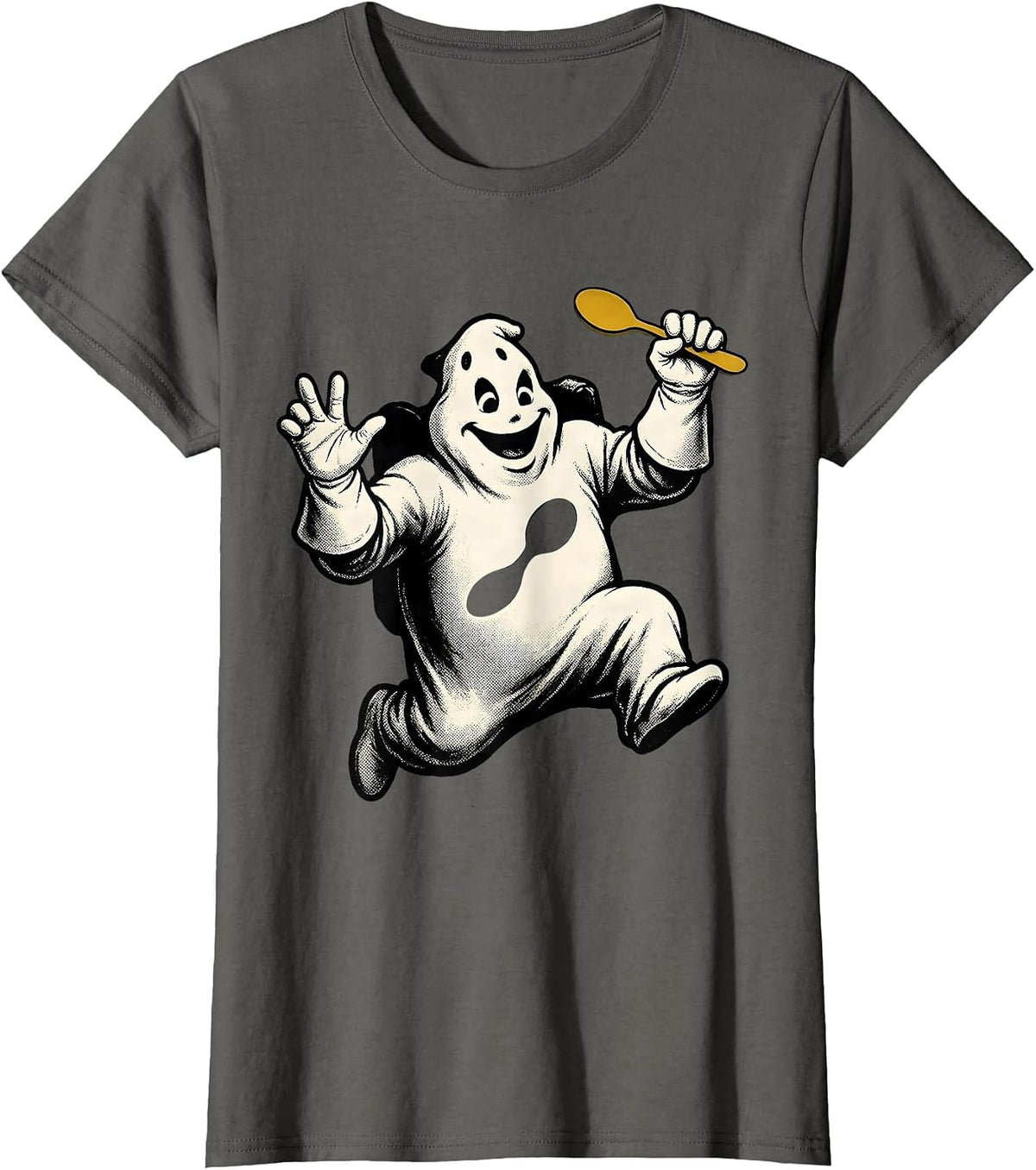 Women's Retro Cartoon Ghost Sped Para Teacher Halloween T-Shirt - Asphalt Grey