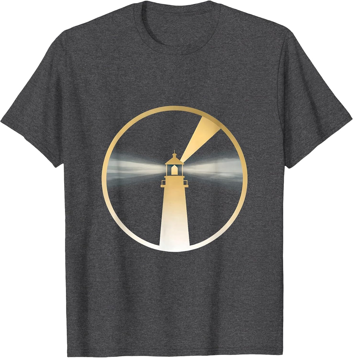 Men's Autism Awareness Lighthouse Beam Through Fog T-Shirt - Dark Heather Grey