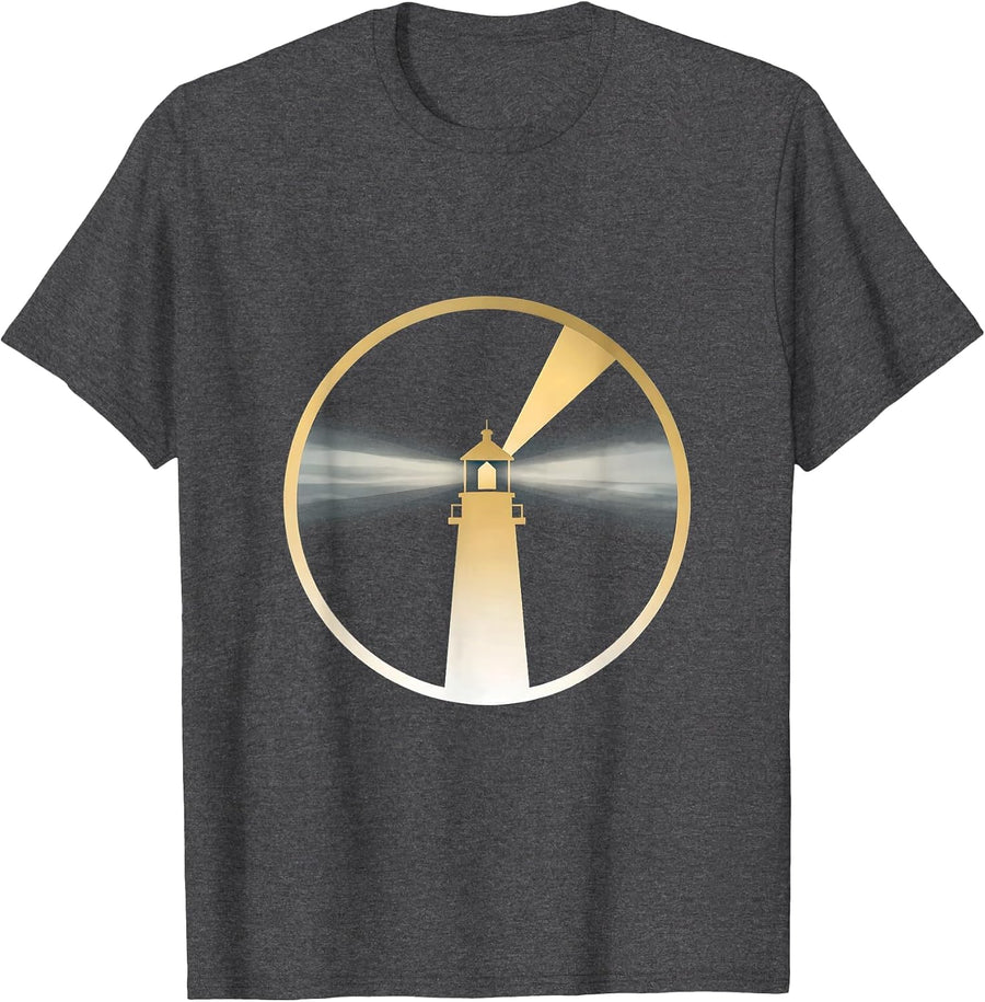 Men's Autism Awareness Lighthouse Beam Through Fog T-Shirt - Dark Heather Grey