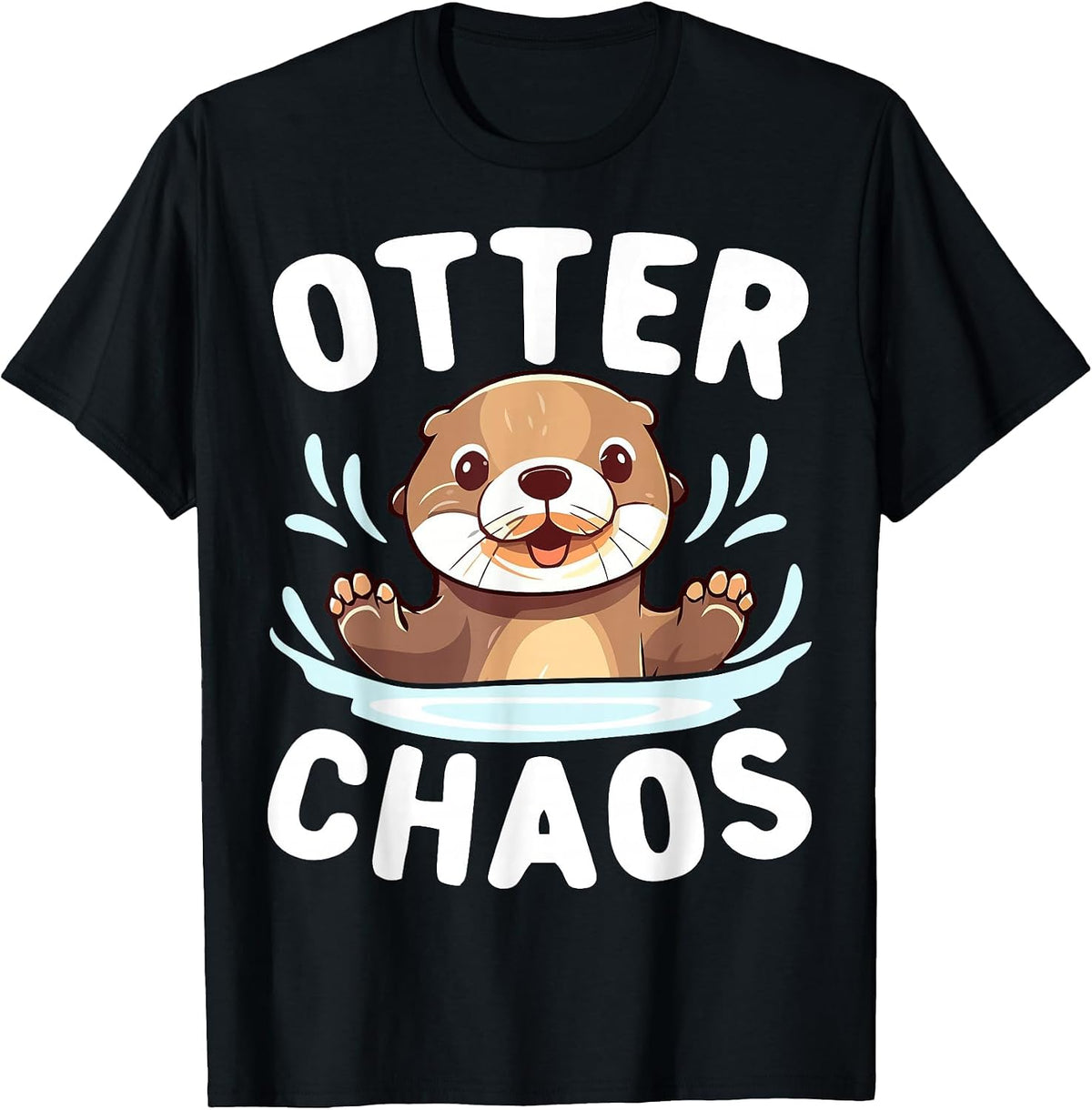Otter Chaos Sea Animal Love Otters Fan T-Shirt - Black