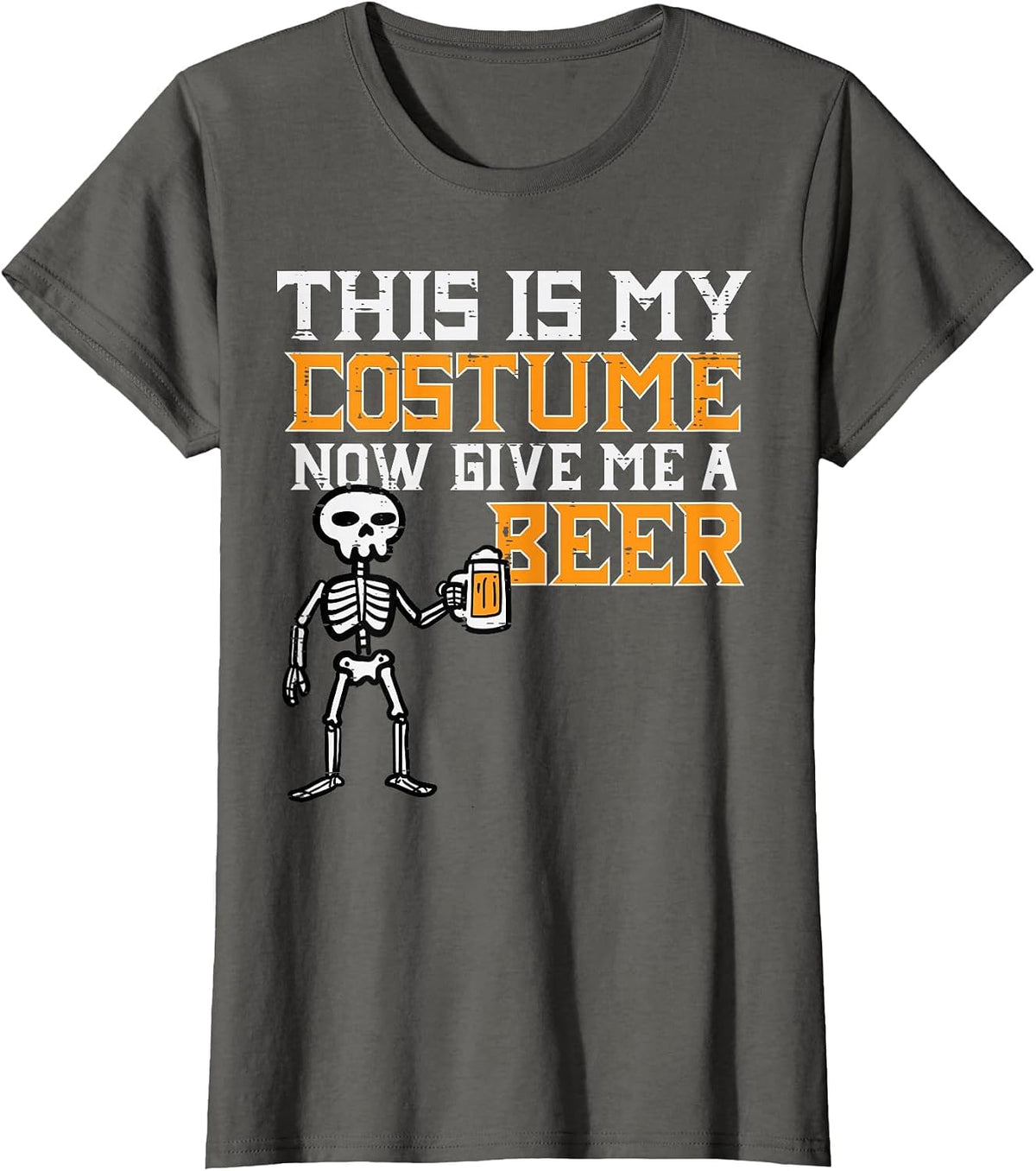 This is My Costume Funny Skeleton Halloween Men Dad T-Shirt - Asphalt Grey