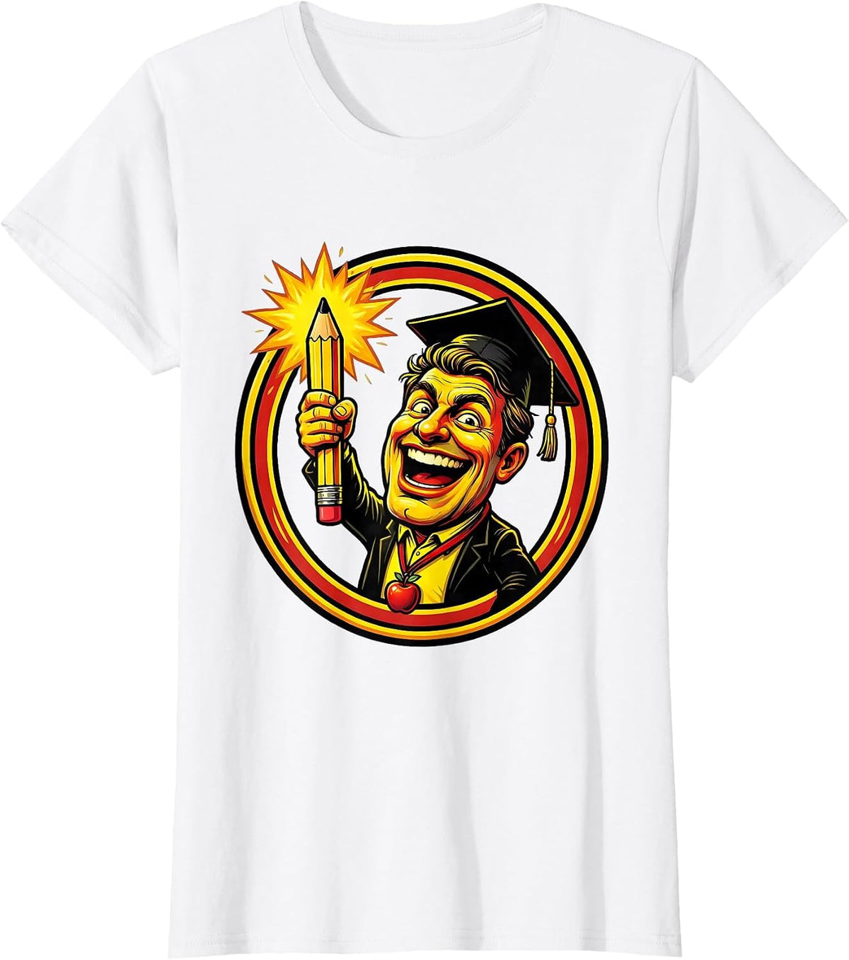 SPED Teacher Pencil Torch Illustration T-Shirt - White
