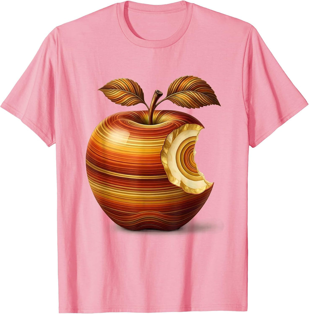 Men's Third Grade Teacher Giant Red Apple Illustration T-Shirt - Pink