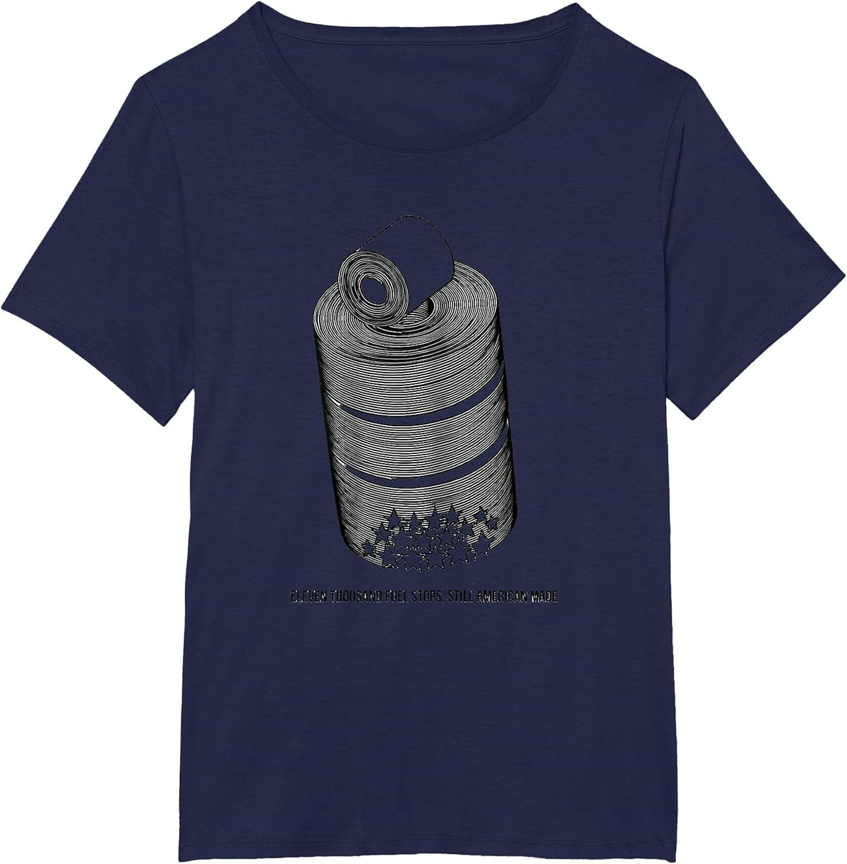 Women's Eleven Thousand Fuel Stops, Still American Made Trucker T-Shirt - Navy Blue