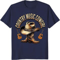 Country Music Cowgirl Western Design T-Shirt - Navy Blue