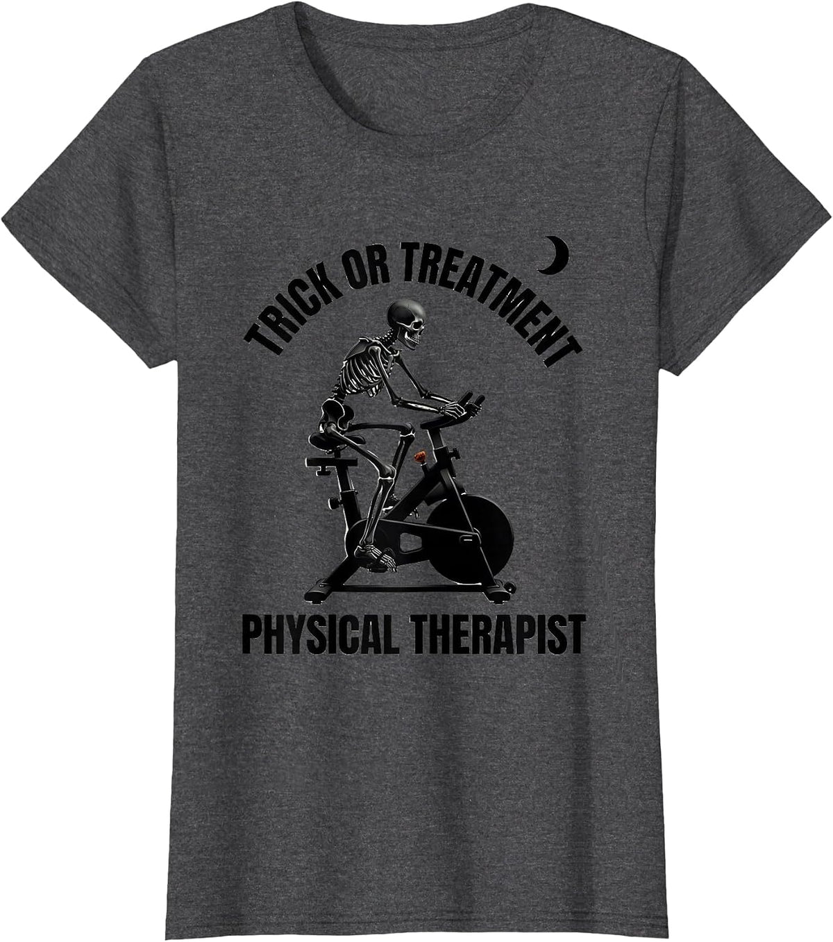 Women's Trick Or Treatment Physical Therapist Halloween PT T-Shirt - Dark Heather Grey