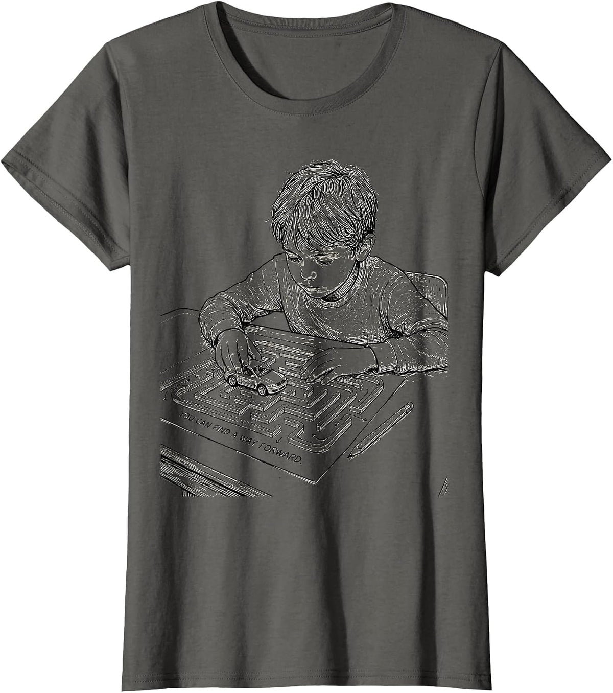 Women's You Can Find A Way Forward Motivational Teacher Elementary T-Shirt - Asphalt Grey