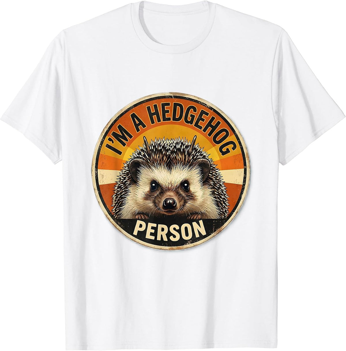 Men's I'm A Hedgehog Person Cute Hedgehog Lover Vintage Retro T-Shirt - White