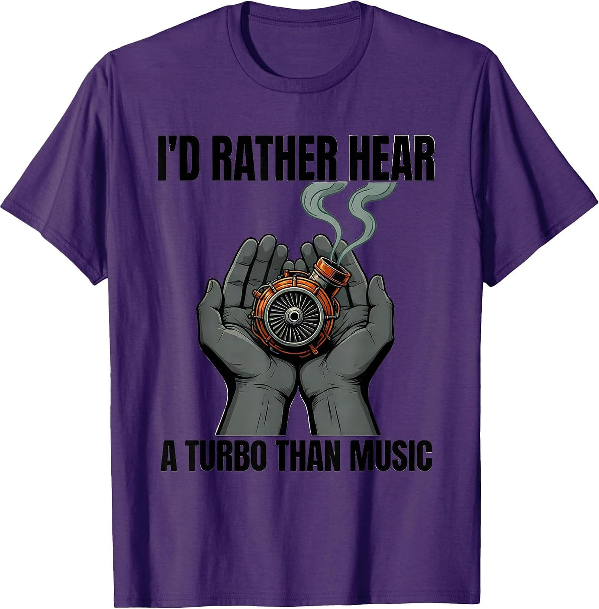 I'd Rather Hear A Turbo Than Music Funny Diesel Mechanic T-Shirt - Purple