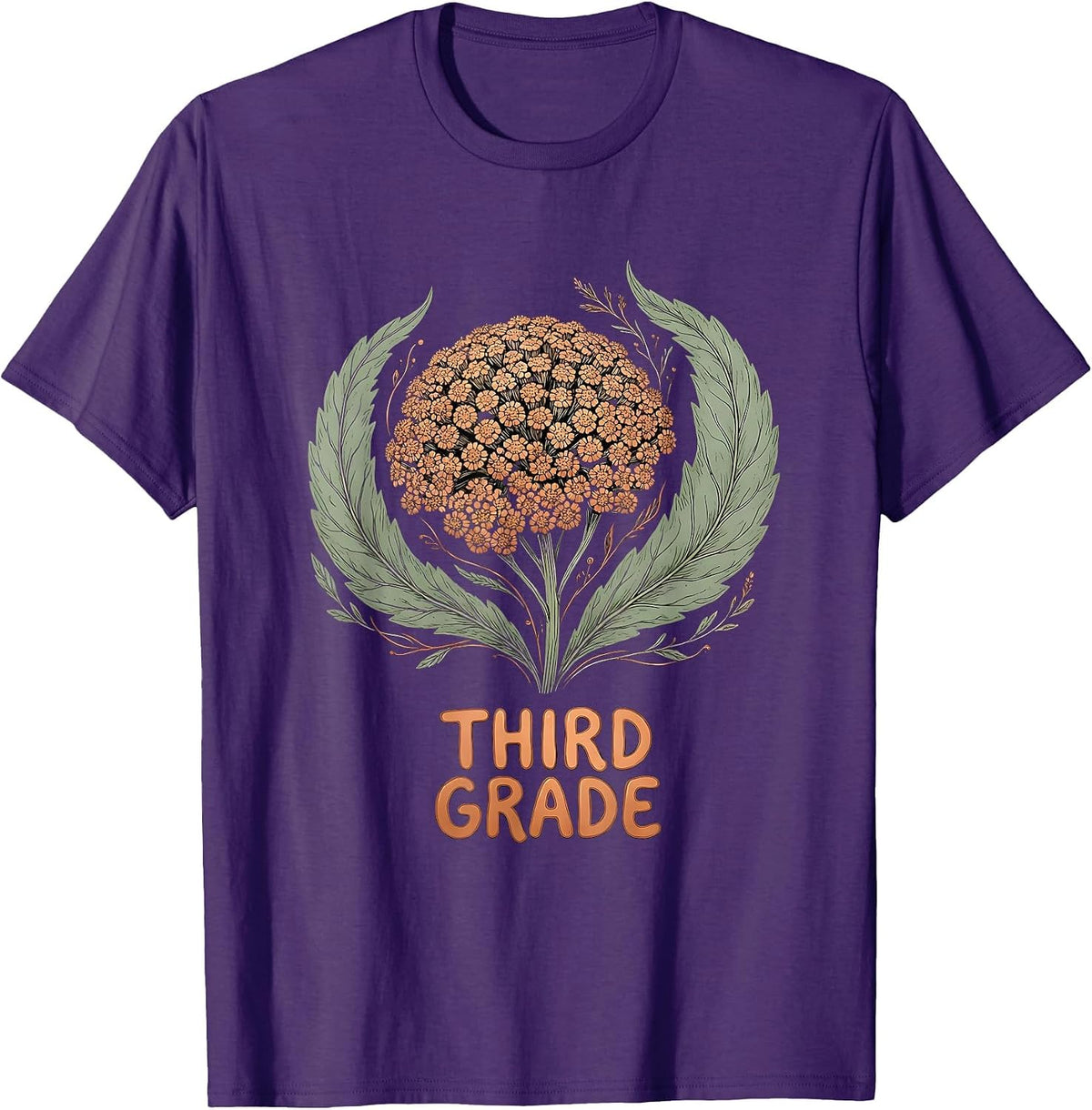 Third Grade Boho Wildflower Back To School Teacher Gift T-Shirt - Purple