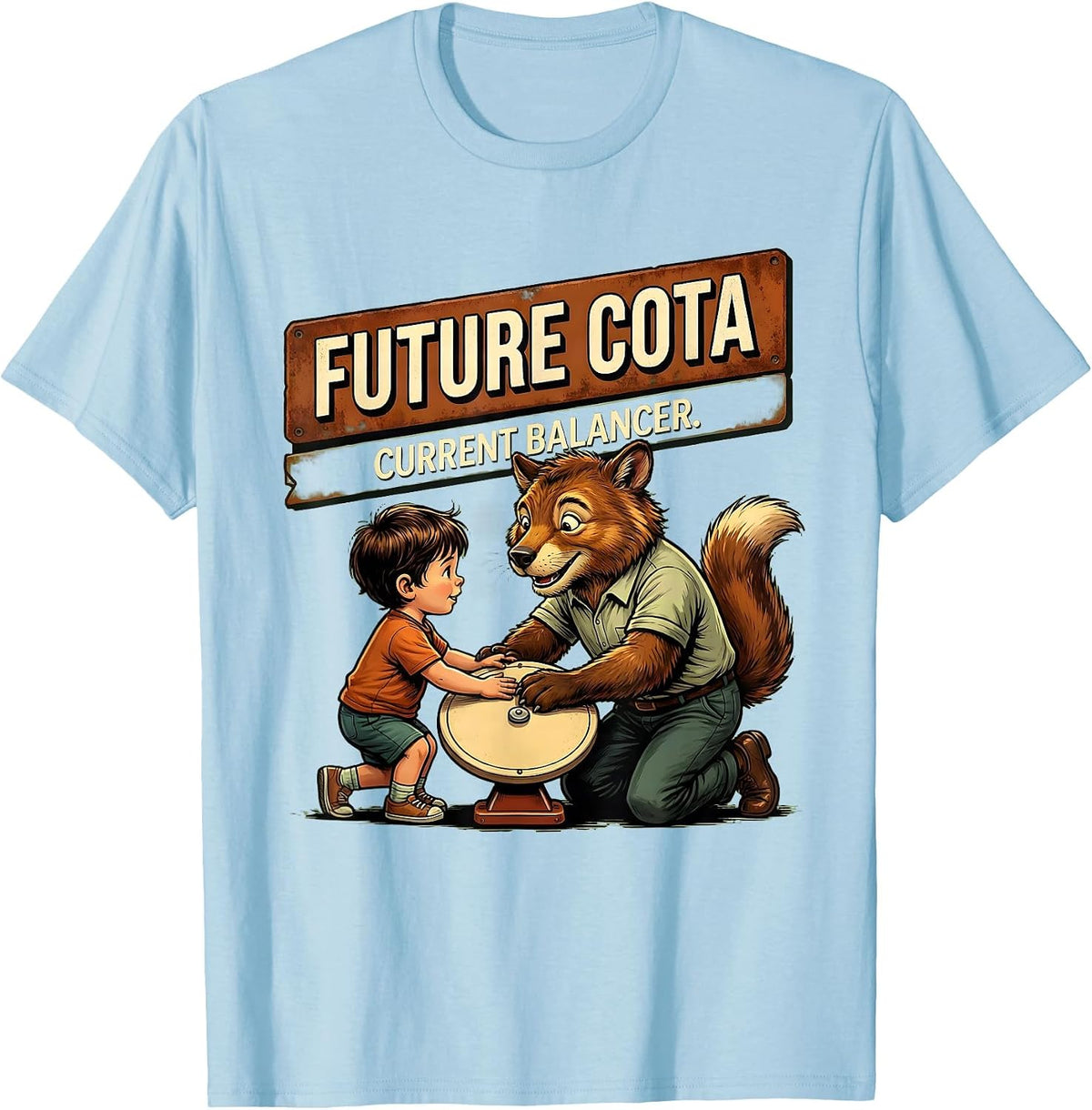 Men's Future COTA Current Balancer Retro Pediatric Occupational T-Shirt - Baby Blue