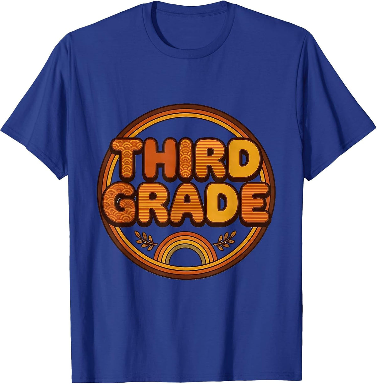 Men's Third Grade Retro 70s Back To School Teacher Student T-Shirt - Royal Blue
