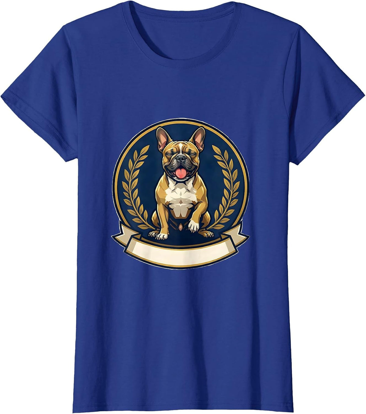 Women's Pittie Crest Pitbull Mom Dog Lover Emblem T-Shirt - Royal Blue