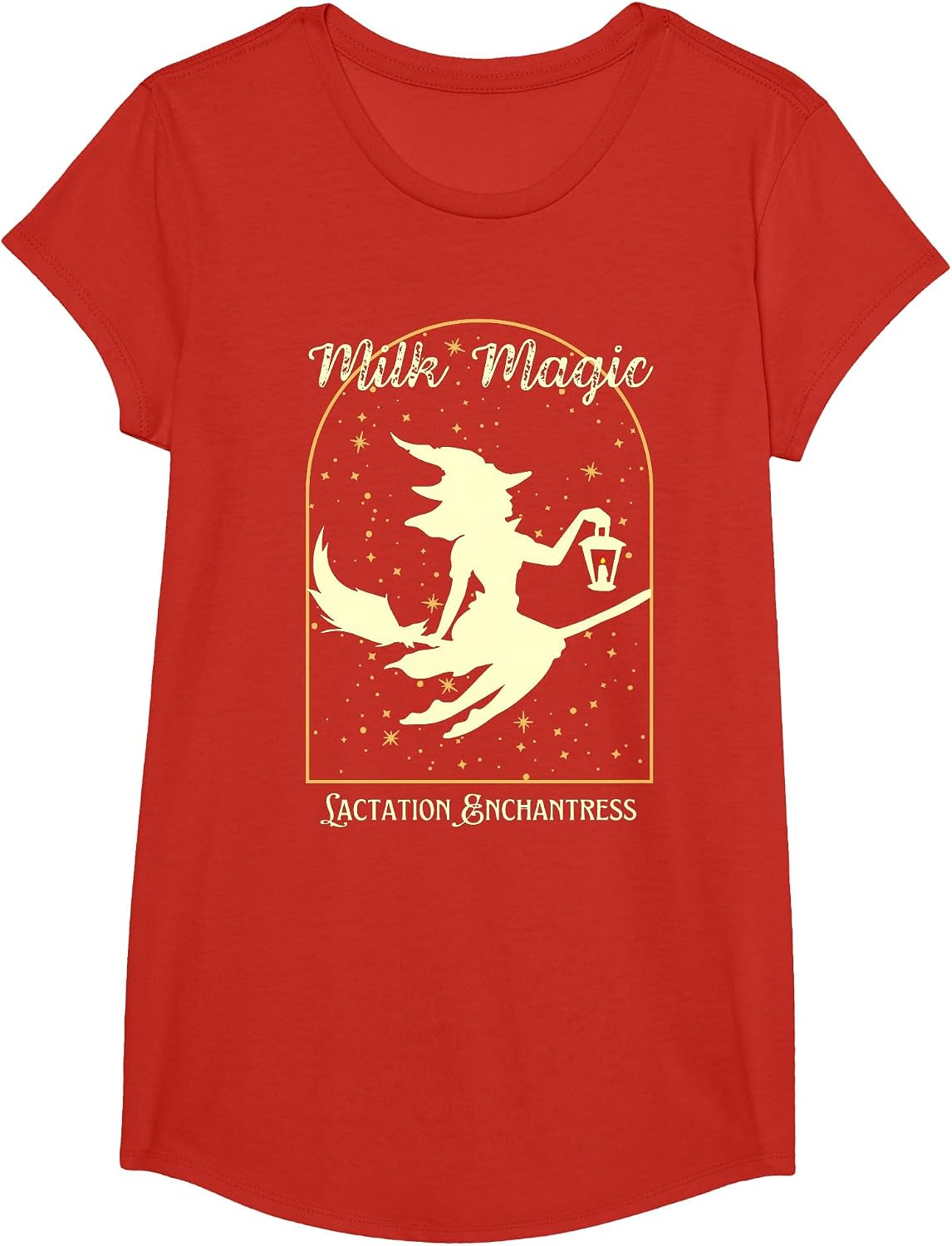 Witch Lactation Consultant Breastfeeding IBCLC Halloween T-Shirt - Girls Red
