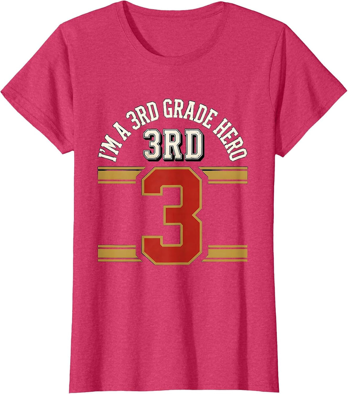 Women's I’m A 3rd Grade Hero Funny Back To School Kids Teachers T-Shirt - Red Heather