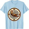 Men's Sealed Otter Stone Circle Badge Wood Type Letterpress T-Shirt - Baby Blue