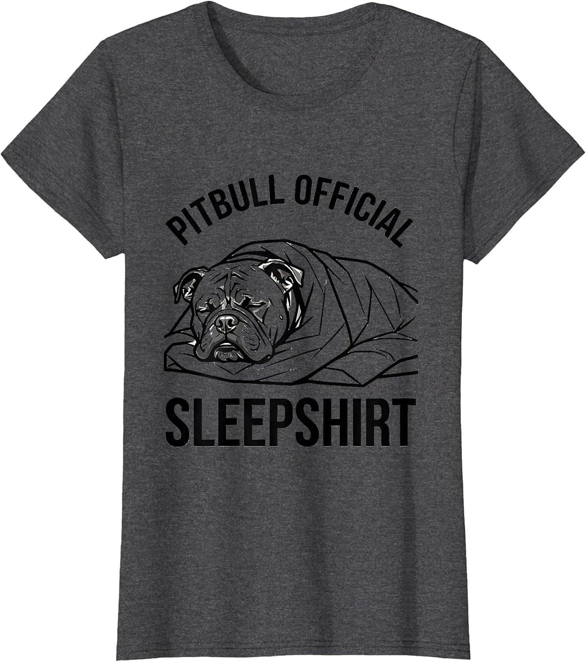 Women's Pitbull Official Sleepshirt Cozy Dog Owner Nightgown T-Shirt - Dark Heather Grey