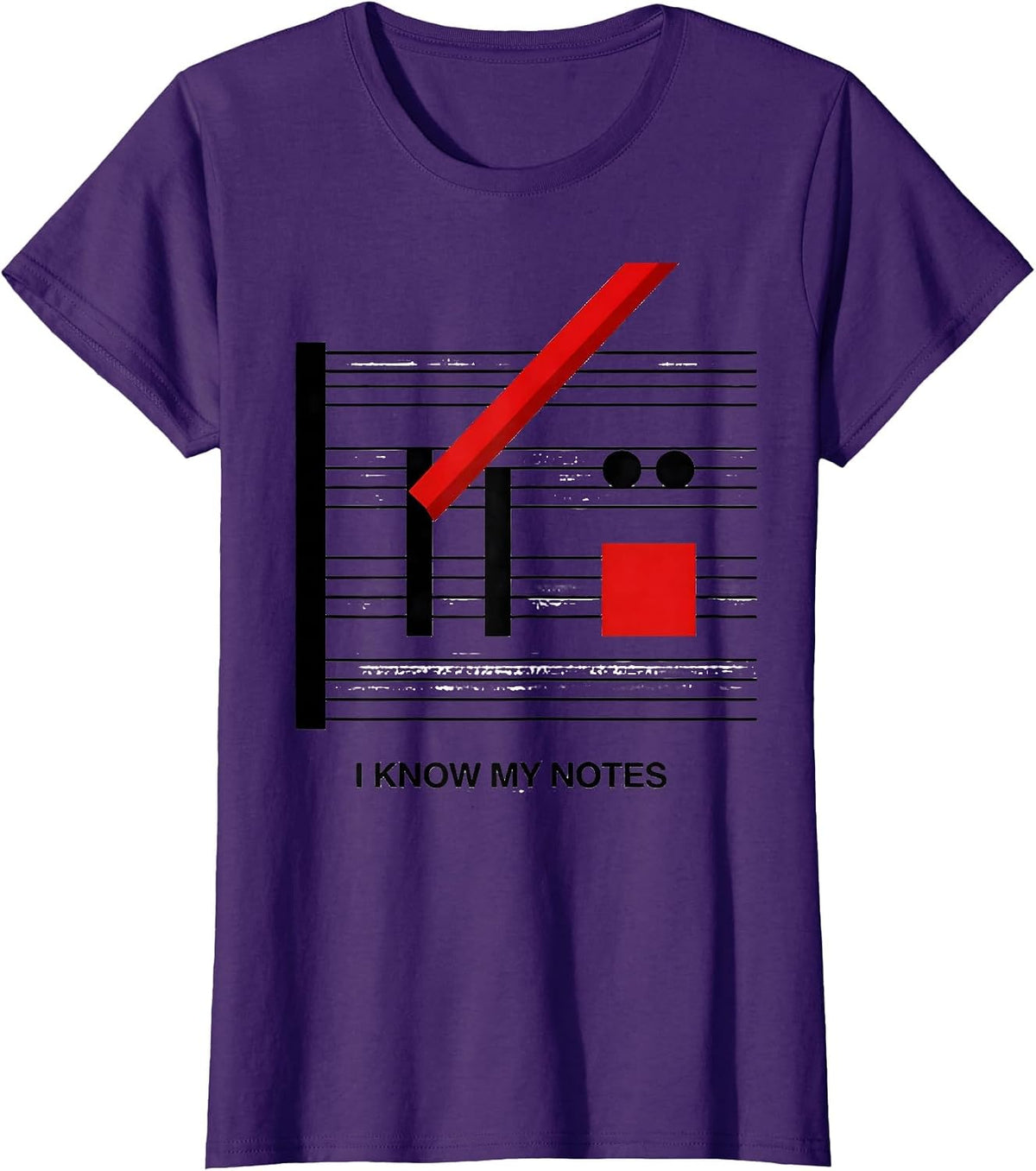 Women's I Know My Notes Funny Musician Music Lover Humor T-Shirt - Purple