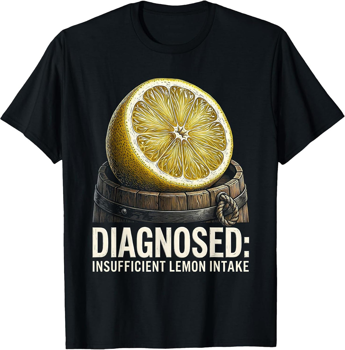 Men's Diagnosed: Insufficient Lemon Intake Funny Pirate Dad Humor T-Shirt - Black