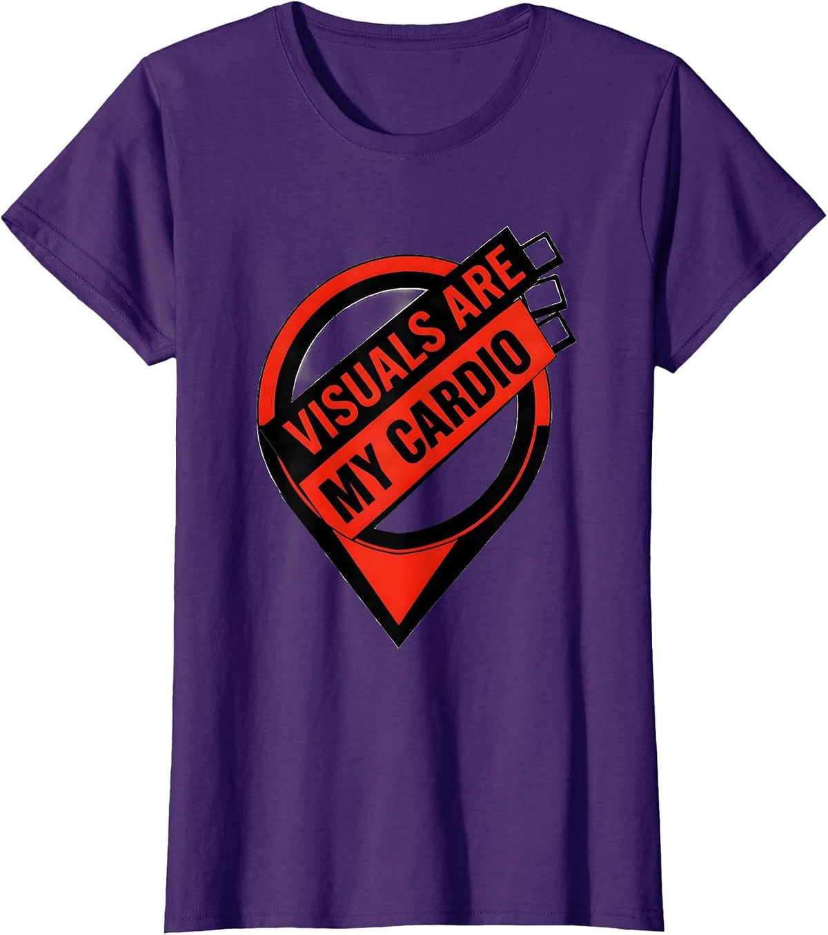 Women's Visuals Are My Cardio Constructivist Poster Special T-Shirt - Purple