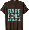 Bare Bones Lifestyle Skeleton Graphic Design T-Shirt - Brown