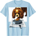 Men's Cavalier King Charles Spaniel Paw Stamp Dog Owner Humor T-Shirt - Baby Blue