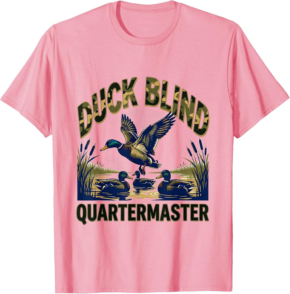 Men's Duck Blind Quartermaster Funny Duck Hunting Dad Humor T-Shirt - Pink