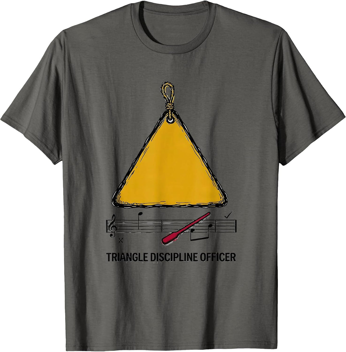 Triangle Discipline Officer Funny Music Teacher Gift T-Shirt - Asphalt Grey
