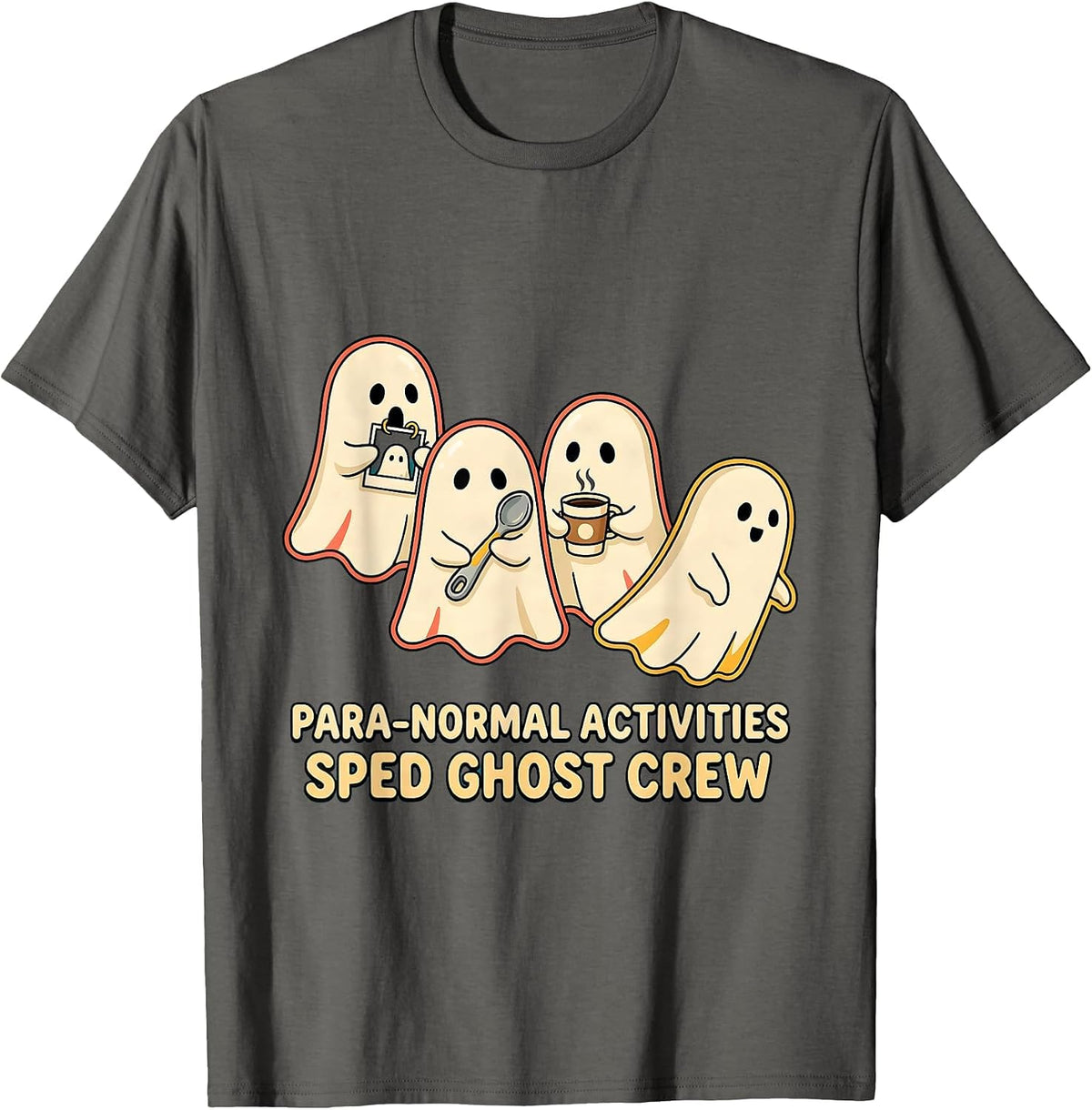 Para-Normal Activities SPED Ghost Crew T-Shirt - Asphalt Grey