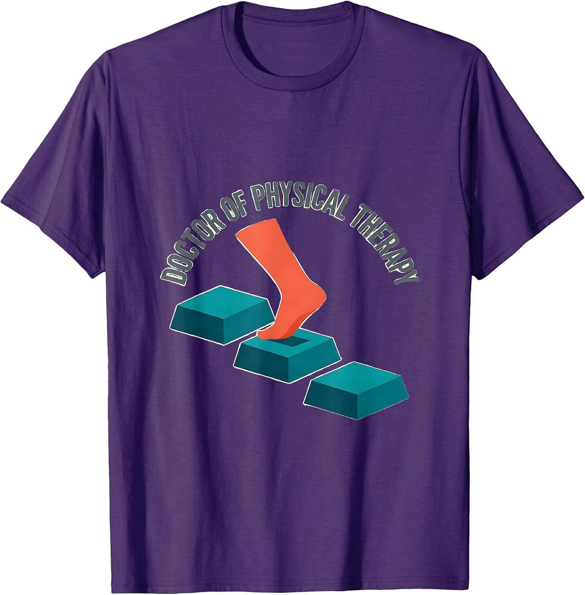 Doctor of Physical Therapy Flat Vector Physical Therapist PT T-Shirt - Purple