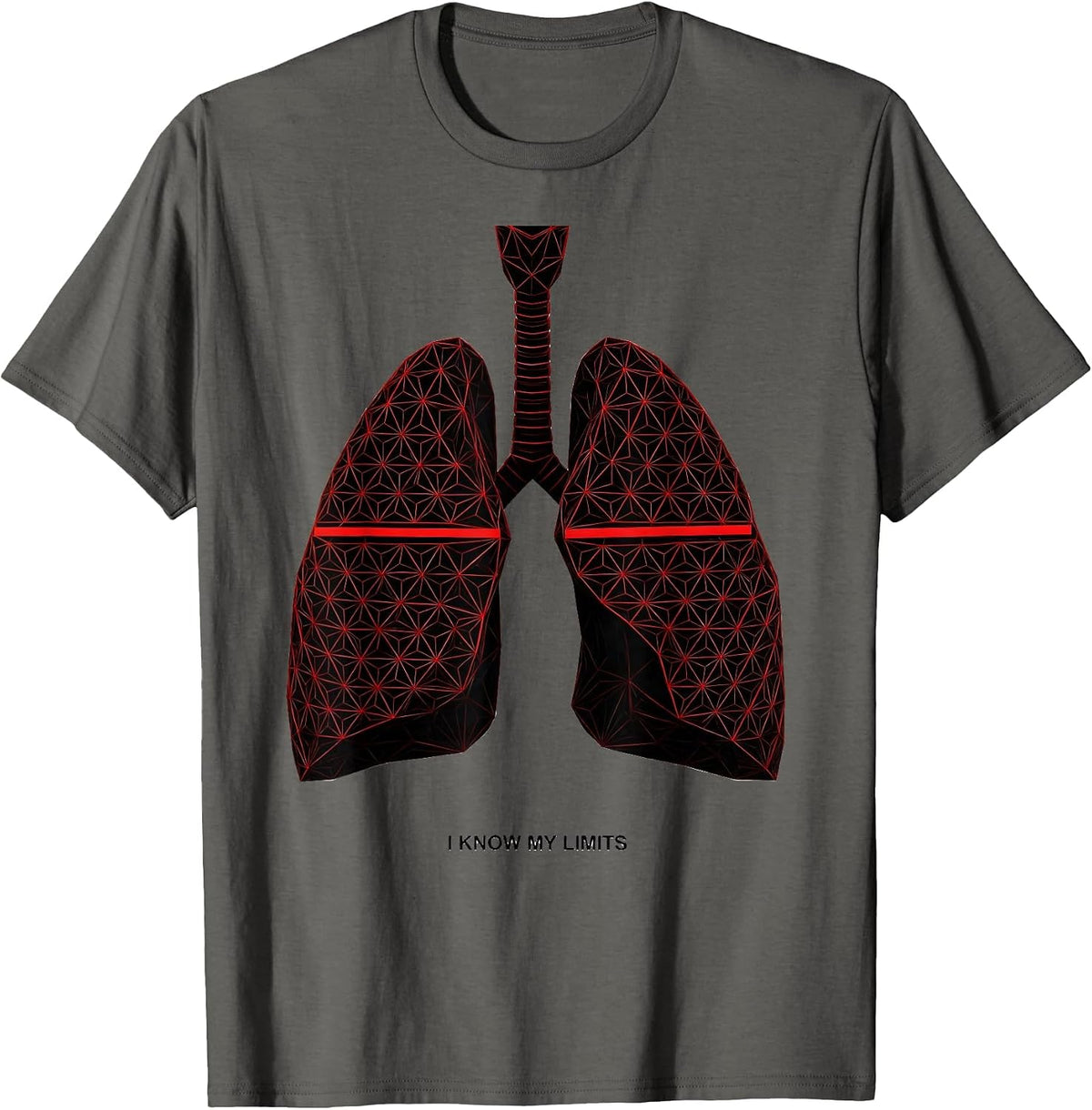 I Know My Limits Geometric Respiratory Therapist RT Humor T-Shirt - Asphalt Grey