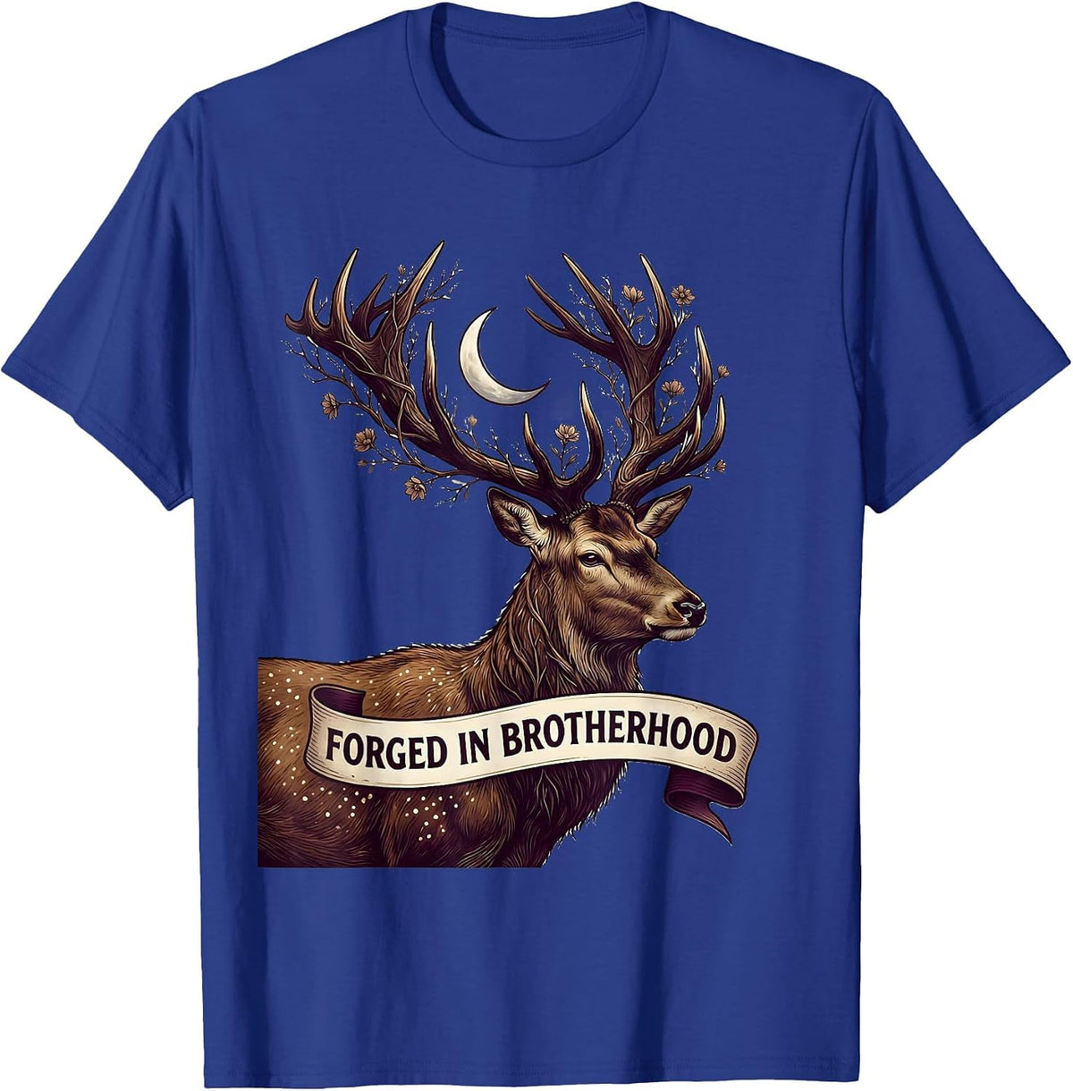 Forged in Brotherhood Iron Sharpens Iron Design T-Shirt - Royal Blue