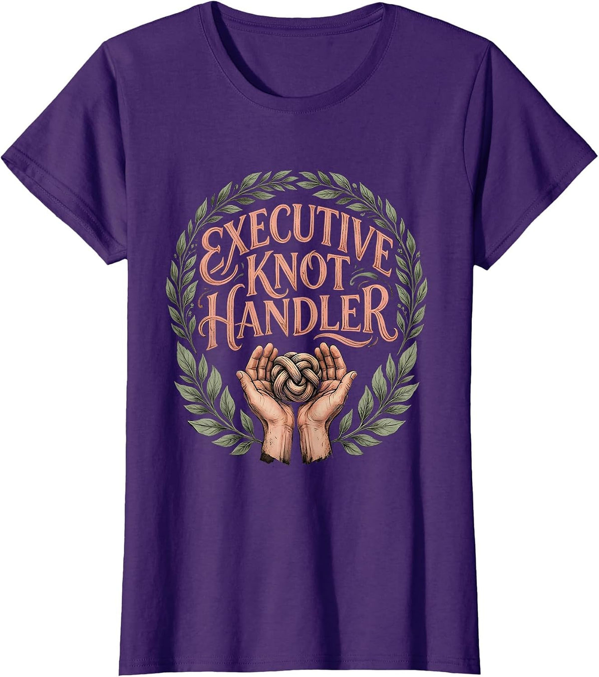 Women's Executive Knot Handler Boho Massage Therapist Humor T-Shirt - Purple