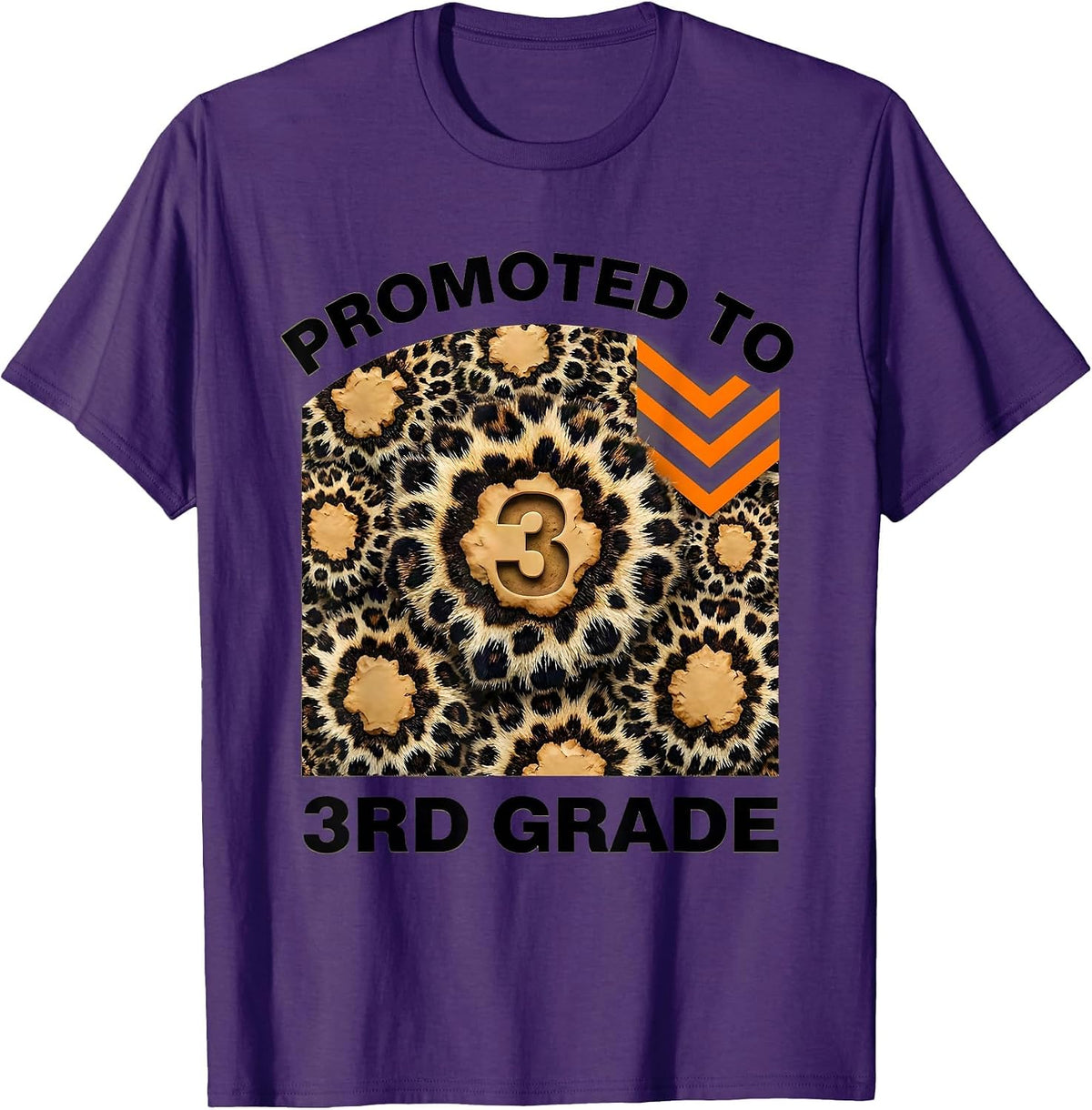 Men's PROMOTED TO 3RD GRADE Camo Third Grade Back To School Boy T-Shirt - Purple