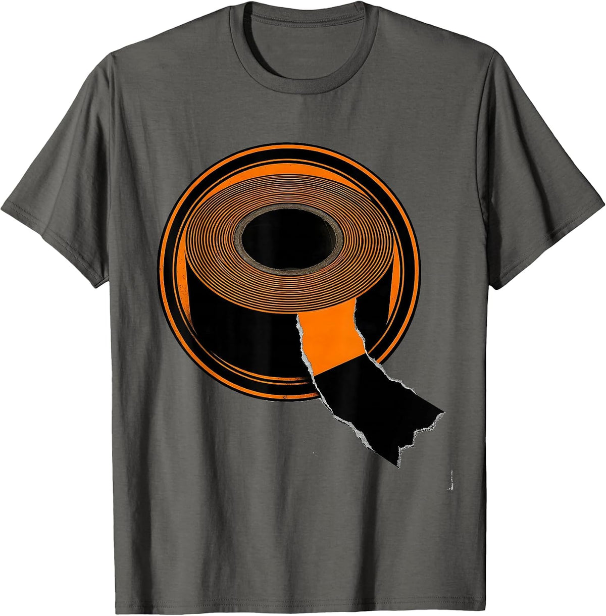 Men's Duct Tape Illustration Humor Graphic Design T-Shirt - Asphalt Grey