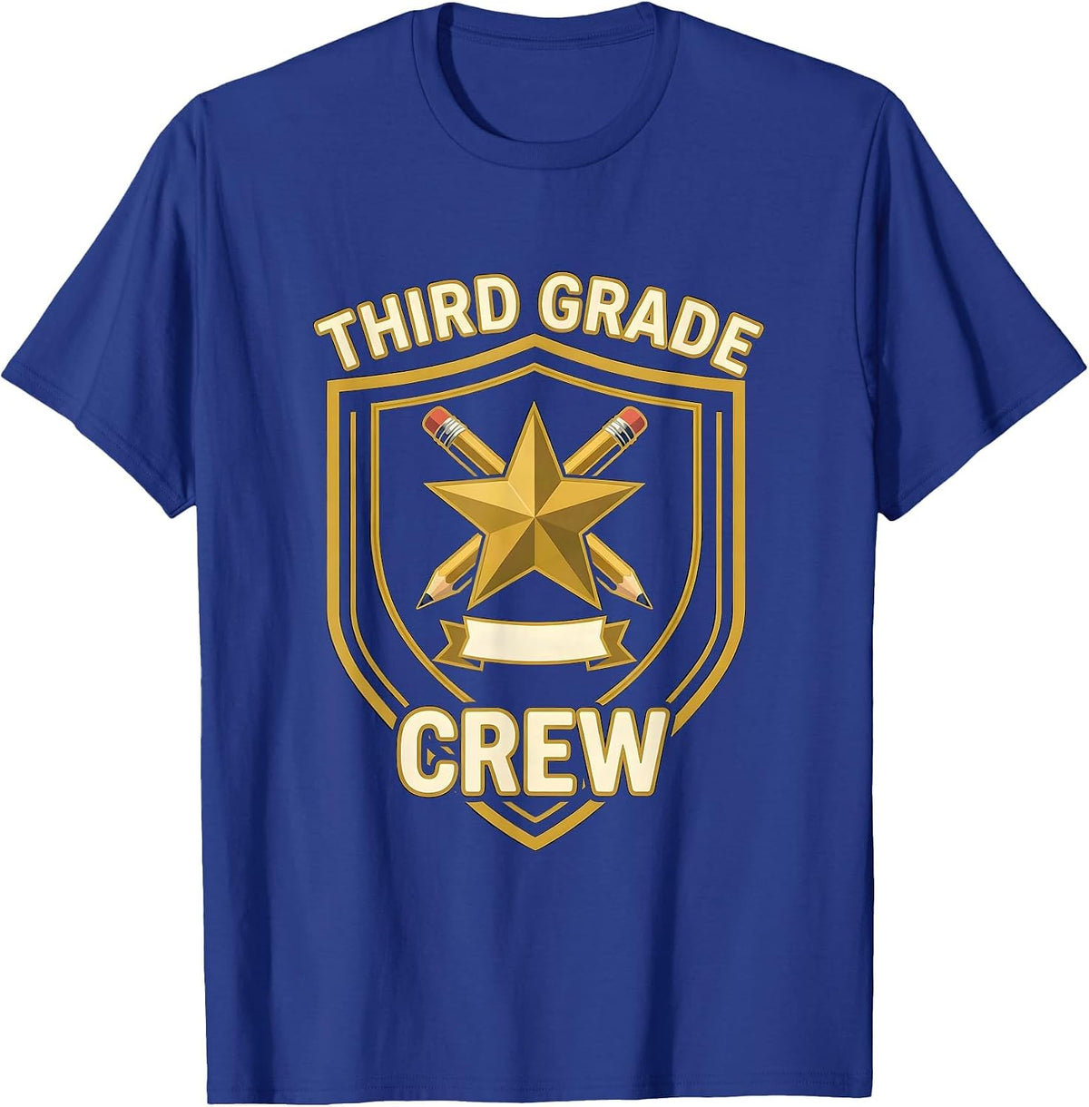 Third Grade Crew Playful Back To School Teacher Student T-Shirt - Royal Blue