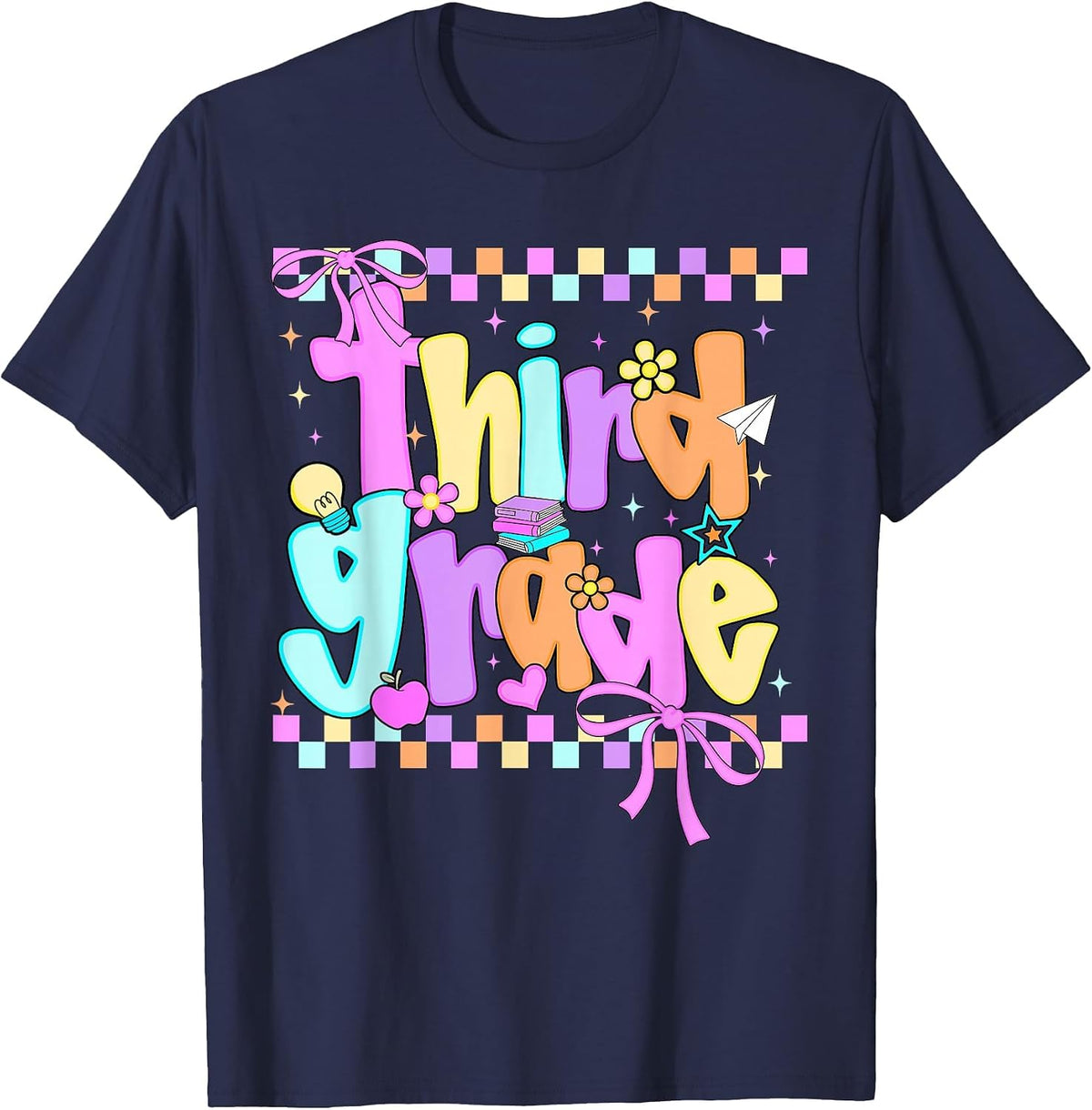 3rd Grade for Girls Back to School First Day of Third Grade T-Shirt - Navy Blue