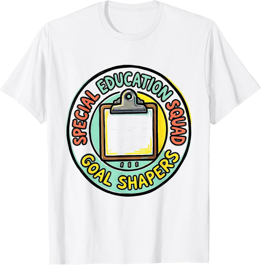 Men's Special Education Squad Goal Shapers Teacher Appreciation T-Shirt - White