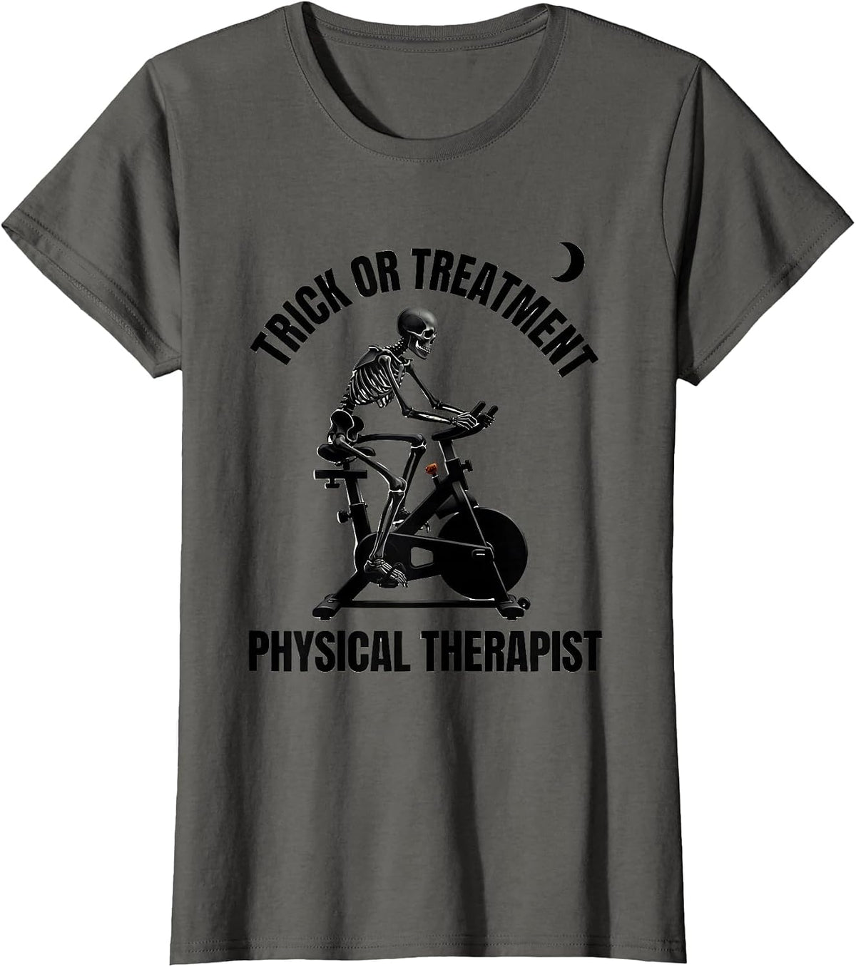 Women's Trick Or Treatment Physical Therapist Halloween PT T-Shirt - Asphalt Grey