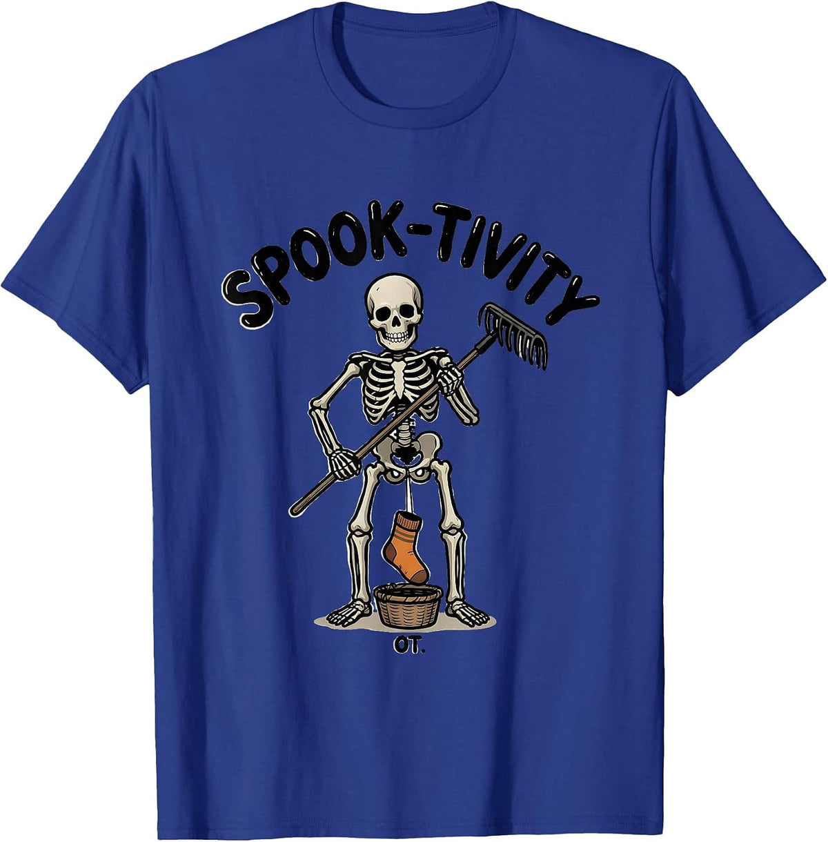 Spook-tivity OT Hand-Sketched Occupational Therapy Halloween T-Shirt - Royal Blue