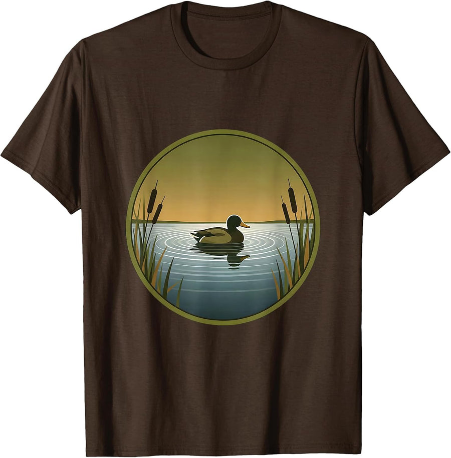 Men's Camo Duck Decoy Still Water Hunting Graphic T-Shirt - Brown