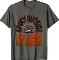 Spiky Outside, Squishy In Here Cute Hedgehog Lover Humor T-Shirt - Asphalt Grey